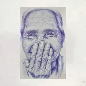 تابلو نقاشی پیرزن خودکار