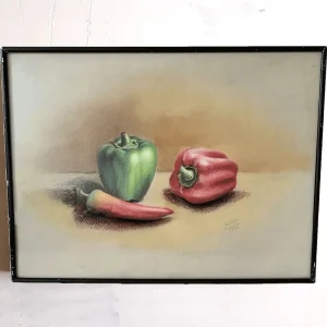 تابلو نقاشی پاستل گچی رئال فلفل دلمه ای